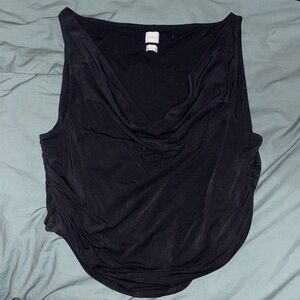 Aritzia Wilfred Black Drape Tank Top